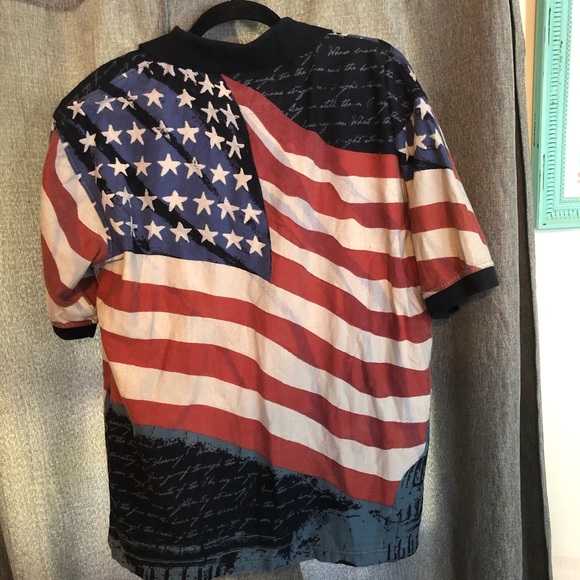 Men’s cotton Patriot traders India collar flag shirt - Picture 8 of 11